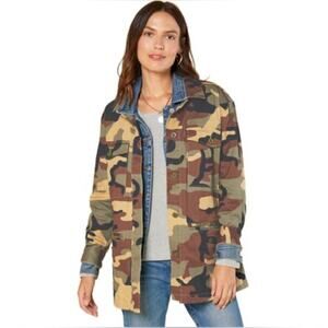 Outerknown Womens Military Shirt Jacket size XS Camo Twill Chore Coat Twill